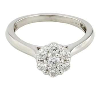 Platinum Diamond 0.35cts Cluster Ring Size H